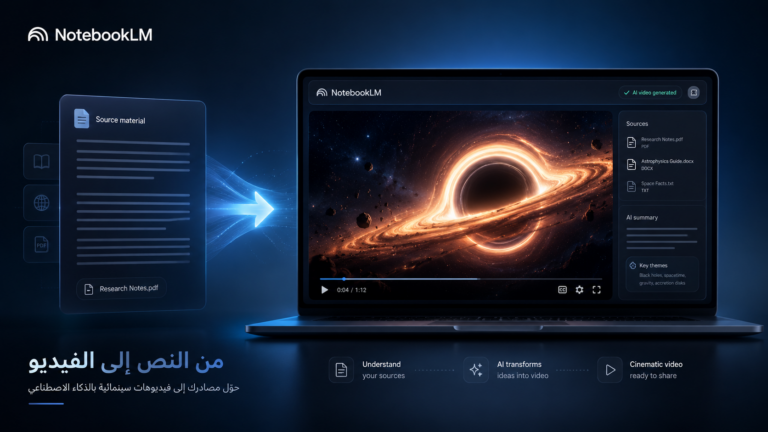كيف يحوّل NotebookLM النصوص إلى فيديوهات سينمائية بالذكاء الاصطناعي؟