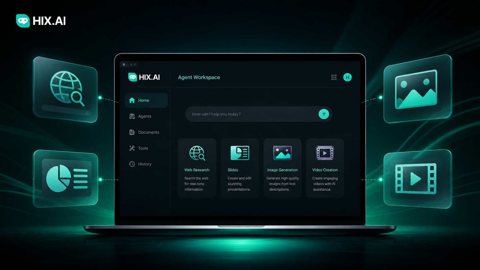 HIX AI Agent Workspace منصة تجمع وكلاء الذكاء الاصطناعي في مكان واحد